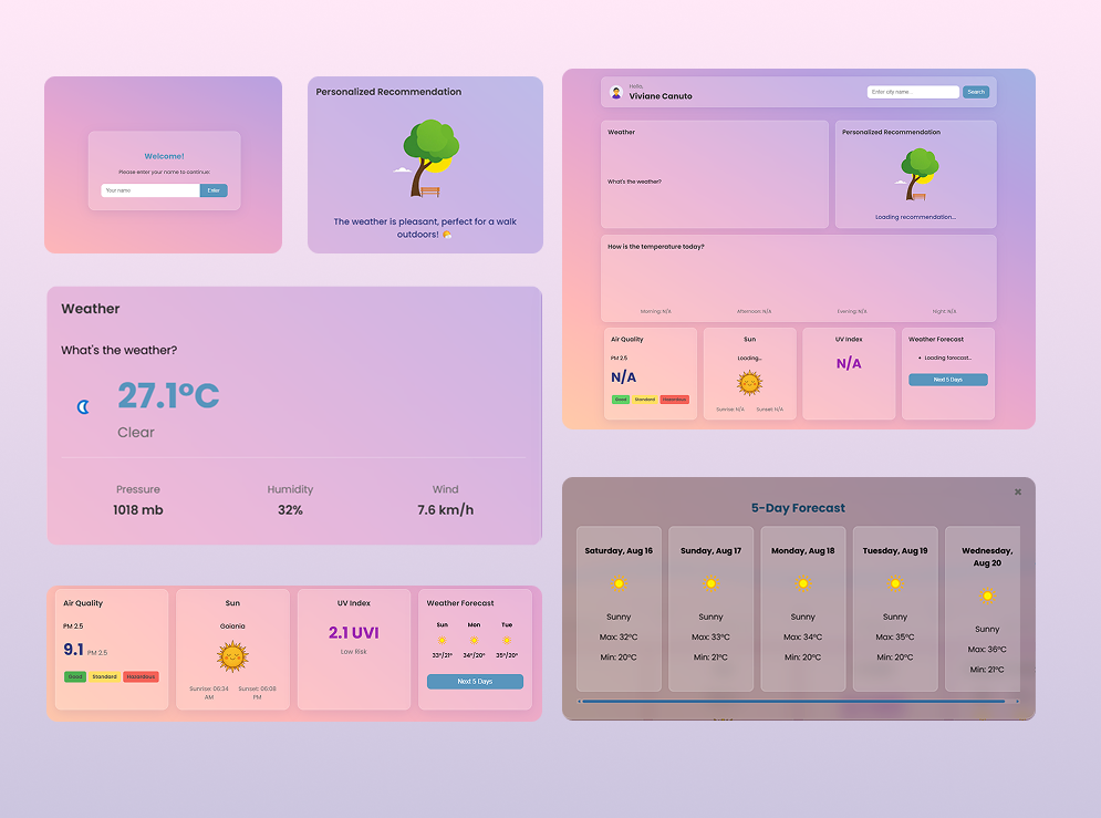 Landing page Clima