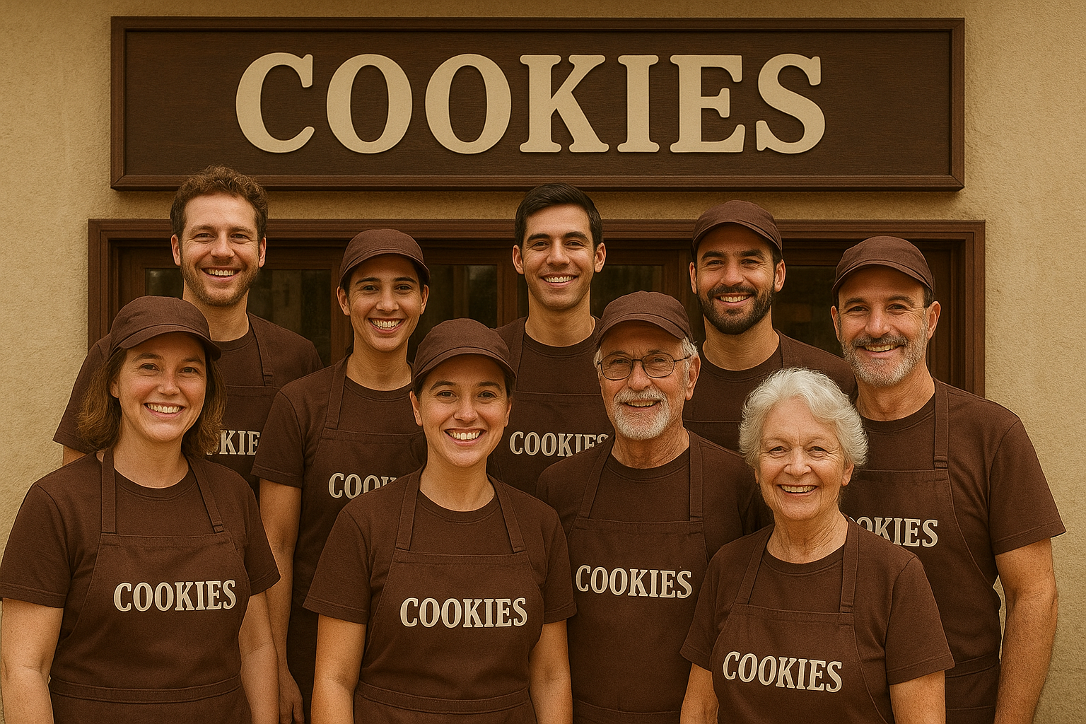 Our team making cookies